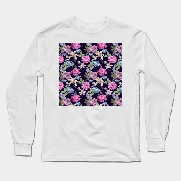 Diamond and flowers Long Sleeve T-Shirt by Irina_Reznikova